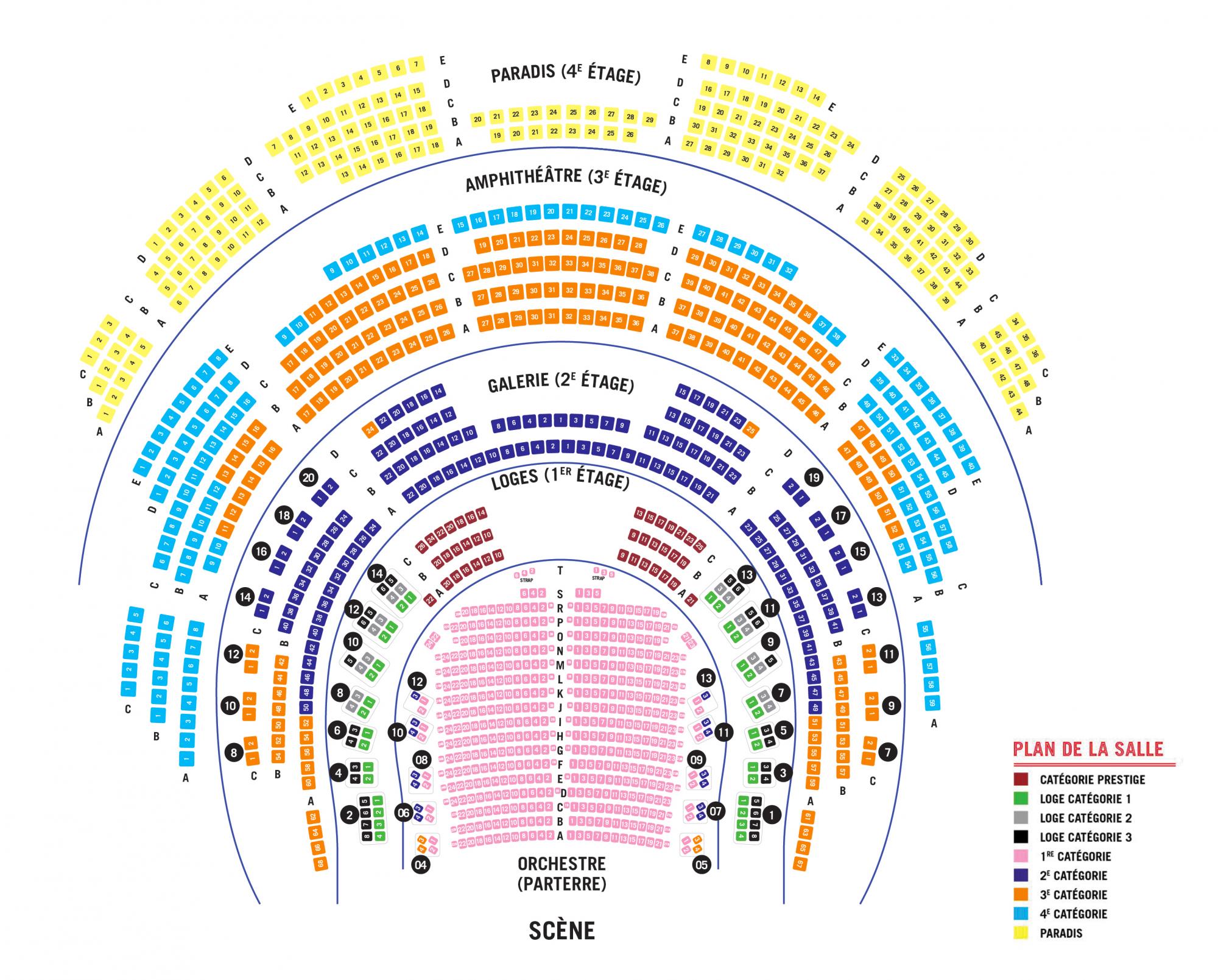 Plan de salle Opéra de Toulon